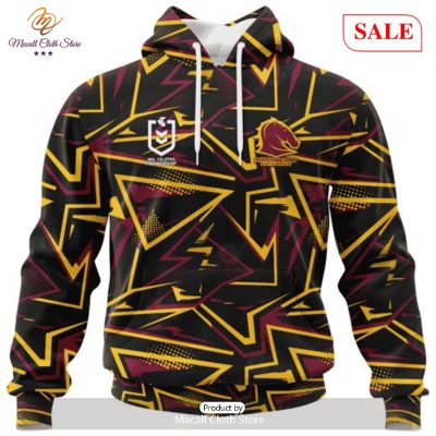 SALE NRL Personalized Brisbane Broncos Special Abstract Design Hoodie Sweatshirt 3D -soulcals