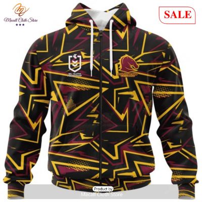 SALE NRL Personalized Brisbane Broncos Special Abstract Design Hoodie Sweatshirt 3D -soulcals