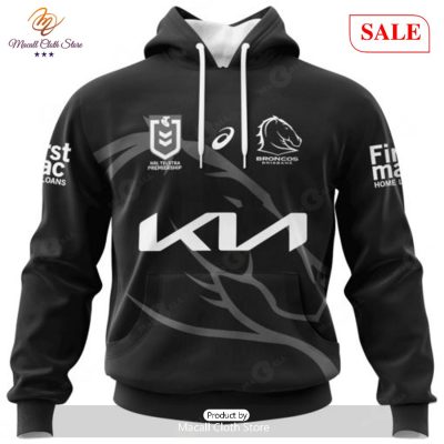 SALE NRL Personalized Brisbane Broncos Special Monochrome Design Hoodie Sweatshirt 3D -soulcals