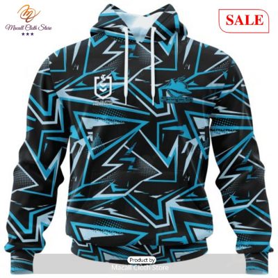 SALE NRL Personalized Cronulla-Sutherland Sharks Special Abstract Design Hoodie Sweatshirt 3D -soulcals