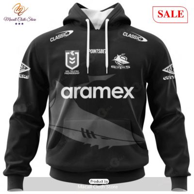 SALE NRL Personalized Cronulla-Sutherland Sharks Special Monochrome Design Hoodie Sweatshirt 3D -soulcals