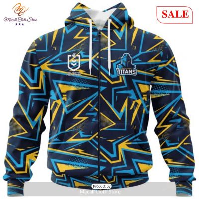 SALE NRL Personalized Gold Coast Titans Special Abstract Design Hoodie Sweatshirt 3D -soulcals