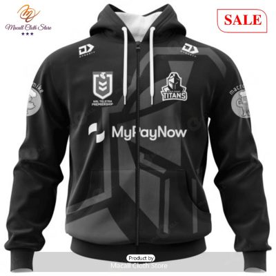 SALE NRL Personalized Gold Coast Titans Special Monochrome Design Hoodie Sweatshirt 3D -soulcals