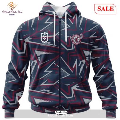 SALE NRL Personalized Manly Warringah Sea Eagles Special Abstract Design Hoodie Sweatshirt 3D -soulcals