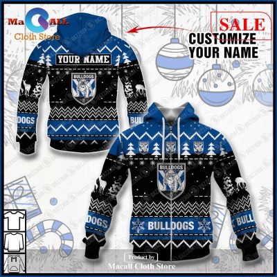 [SALE] Personalize Name Christmas NRL Canterbury-Bankstown Bulldogs Hoodie Sweatshirt 3D LIMITED EDITION -soulcals