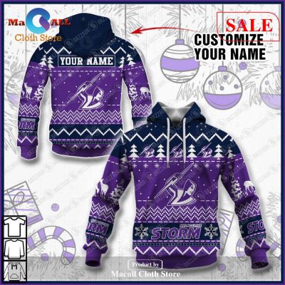 [SALE] Personalize Name Christmas NRL Melbourne Storm Hoodie Sweatshirt 3D LIMITED EDITION -soulcals