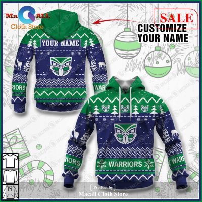 [SALE] Personalize Name Christmas NRL New Zealand Warriors Hoodie Sweatshirt 3D LIMITED EDITION -soulcals