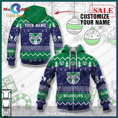 [SALE] Personalize Name Christmas NRL New Zealand Warriors Hoodie Sweatshirt 3D LIMITED EDITION -soulcals