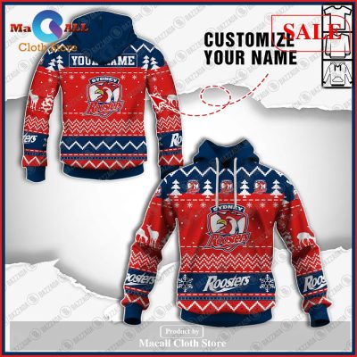 [SALE] Personalize Name Christmas NRL Sydney Roosters Hoodie Sweatshirt 3D LIMITED EDITION -soulcals