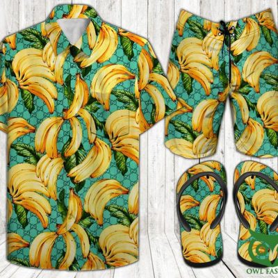 Banana Blue Flip Flops And Combo Hawaiian Shirt Shorts