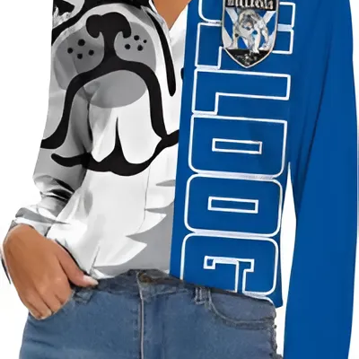 Canterbury-Bankstown Bulldogs Women's Casual Shirt Personalized Gift For Fans v4