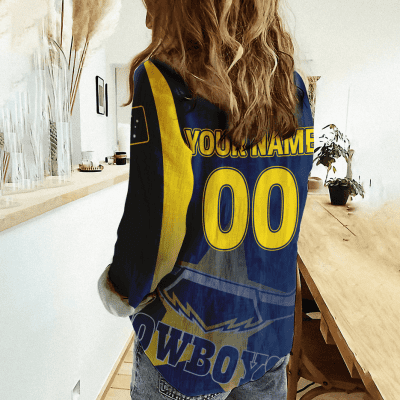 North Queensland Cowboys NRL, NRL Womens Casual Shirt, Casual Shirt, Womens Casual Shirt Personalized Name & Number Gift For Fans - soulcals.com