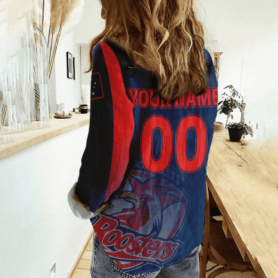 Sydney Rooster NRL, NRL Womens Casual Shirt, Casual Shirt, Womens Casual Shirt Personalized Name & Number Gift For Fans - soulcals.com