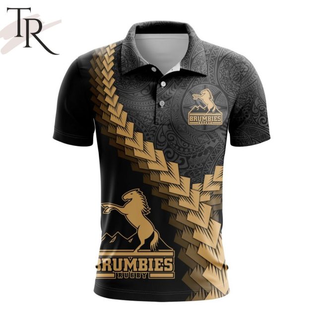 Super Rugby ACT Brumbies Special Black And Gold Polo Shirt - soulcals