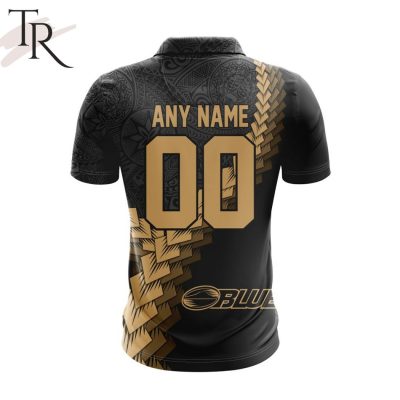 Super Rugby Auckland Blues Special Black And Gold Polo Shirt - soulcals