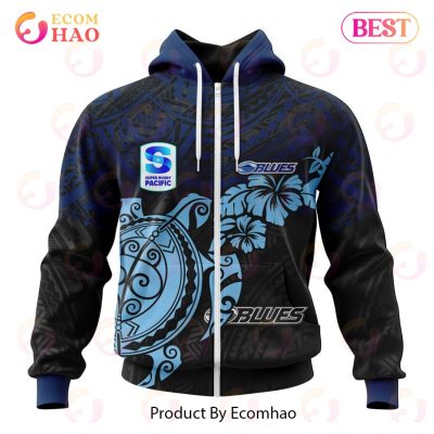 Super Rugby Auckland Blues Special Polynesian Design 3D Hoodie -soulcals