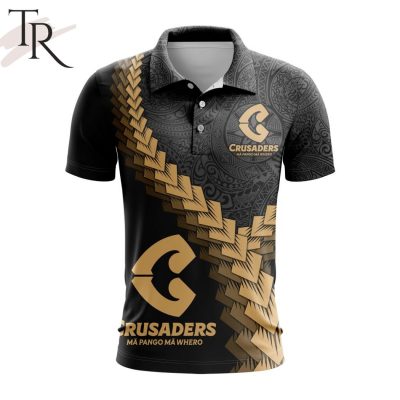 Super Rugby BNZ Crusaders Special Black And Gold Polo Shirt - soulcals