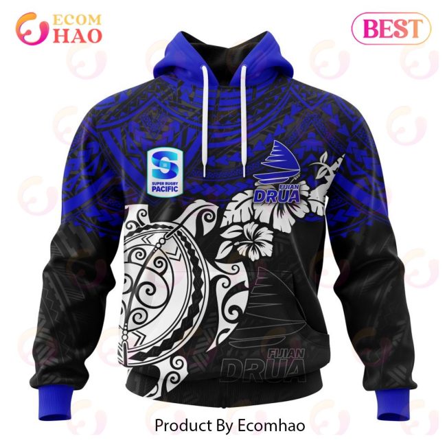 Super Rugby Fijian Drua Special Polynesian Design 3D Hoodie -soulcals