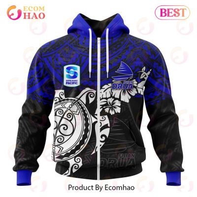 Super Rugby Fijian Drua Special Polynesian Design 3D Hoodie -soulcals