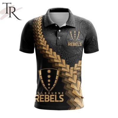Super Rugby Melbourne Rebels Special Black And Gold Polo Shirt - soulcals