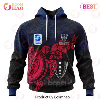 Super Rugby Melbourne Rebels Special Polynesian Design 3D Hoodie -soulcals