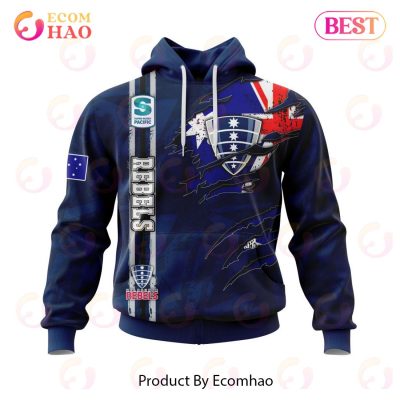 Super Rugby Melbourne Rebels Specialized Jersey Concepts With National Flag 3D Hoodie -soulcals