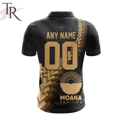 Super Rugby Moana Pasifika Special Black And Gold Polo Shirt - soulcals