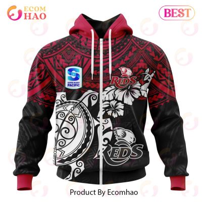 Super Rugby Queensland Reds Special Polynesian Design 3D Hoodie -soulcals