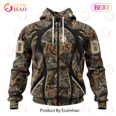 Super Rugby Queensland Reds Specialized Hunting Camo 3D Hoodie -soulcals
