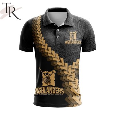Super Rugby Speight's Highlanders Special Black And Gold Polo Shirt - soulcals