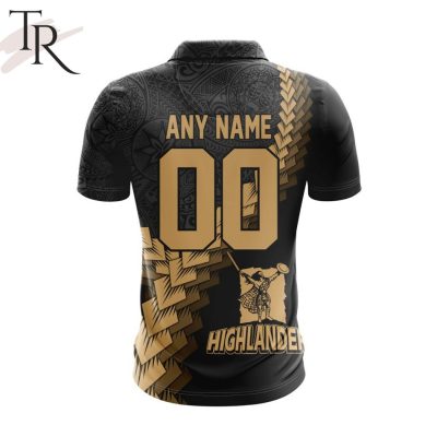 Super Rugby Speight's Highlanders Special Black And Gold Polo Shirt - soulcals