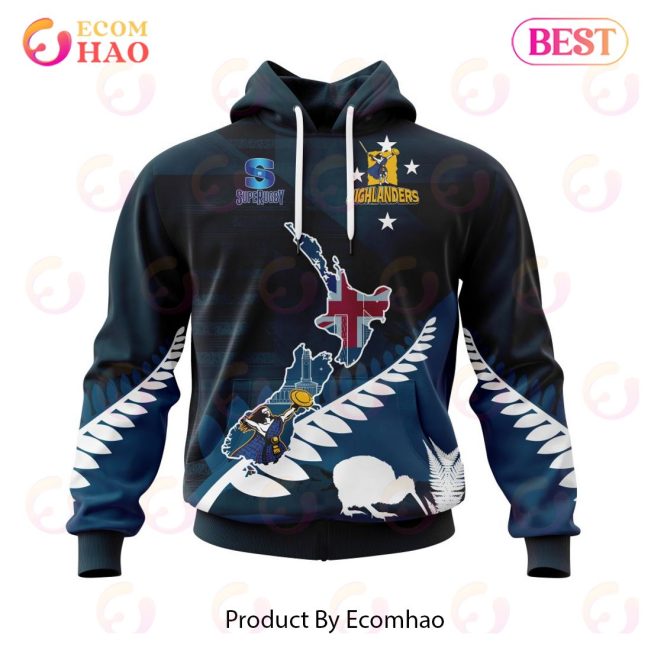 Super Rugby Speight's Highlanders Specialized Concepts For New Zealand Day Kits 3D Hoodie -soulcals