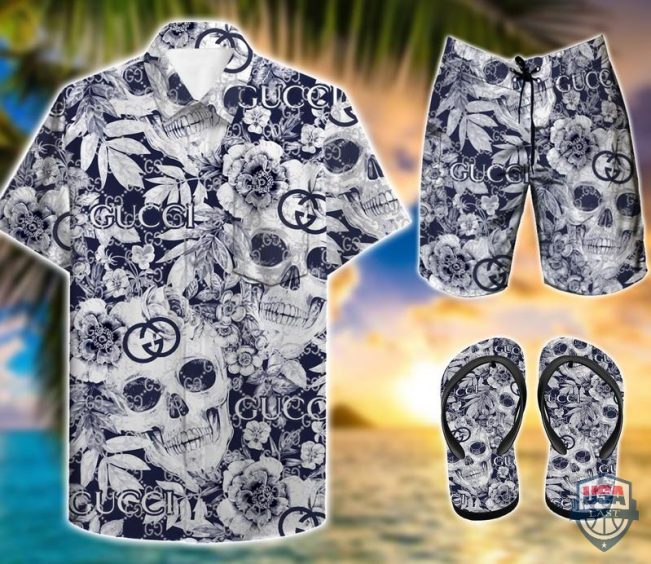 Gucci Skull Hawaiian Shirt Beach Short - Hot Sale 2025