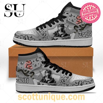Taylor Swift Portrait Nike Air Jordan 1 High Top Sneakers -Soulcals.com