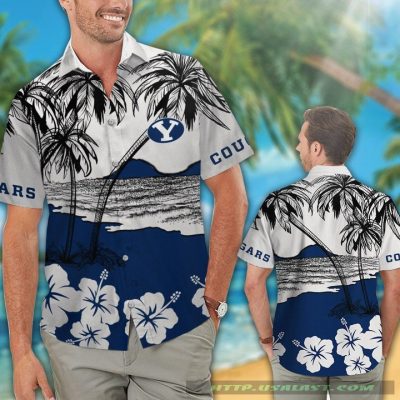 Byu Cougars Hibiscus Hawaiian Shirt Beach Short - Hot Sale 2025