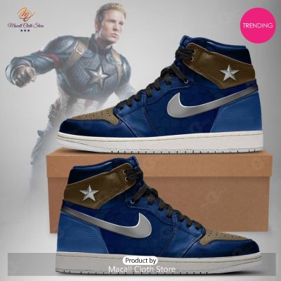 [TRENDING EDITION] 2023 Marvel Avengers Captain America Air Jordan High Top Sneaker - soulcals