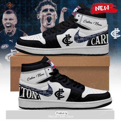 [TRENDING EDITION] AFL Carlton Football Club Personalize Air Jordan High Top Sneaker - soulcals
