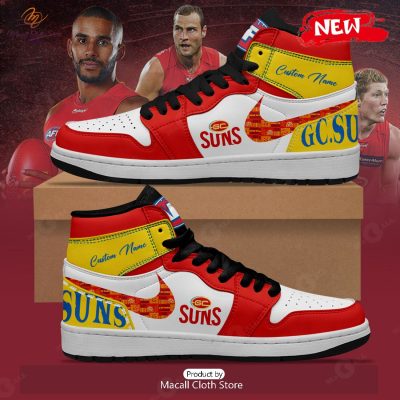 [TRENDING EDITION] AFL Gold Coast Suns Personalize Air Jordan High Top Sneaker - soulcals