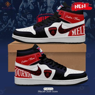 [TRENDING EDITION] AFL Melbourne Football Club Personalize Air Jordan High Top Sneaker - soulcals