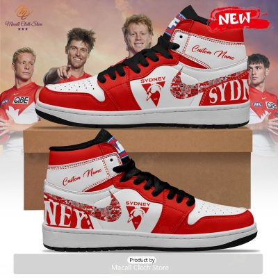 [TRENDING EDITION] AFL Sydney Swans Personalize Air Jordan High Top Sneaker - soulcals