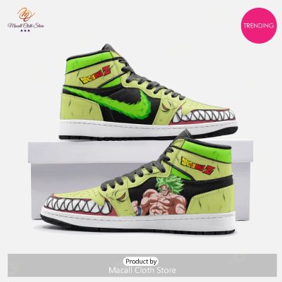 [TRENDING EDITION] Anime - Dragon Ball Broly Green Air Jordan High Top Sneaker - soulcals