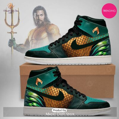 [TRENDING EDITION] DC Justice League Aquaman Air Jordan High Top Sneaker - soulcals