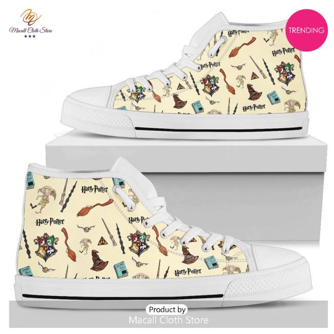 [TRENDING EDITION] Harry Potter Hogwarts Pattern Luxury Air Jordan High Top Sneakers - soulcals