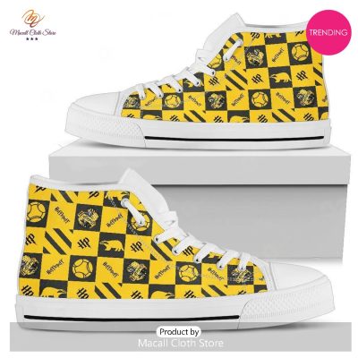 [TRENDING EDITION] Harry Potter Hufflepuff Icon Patterns Air Jordan High Top Sneakers - soulcals