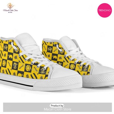 [TRENDING EDITION] Harry Potter Hufflepuff Icon Patterns Air Jordan High Top Sneakers - soulcals