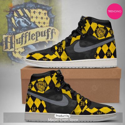 [TRENDING EDITION] Harry Potter Hufflepuff Luxury Air Jordan High Top Sneakers - soulcals