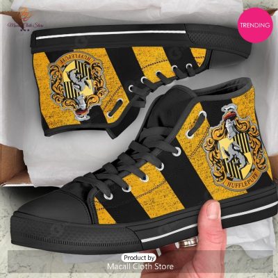 [TRENDING EDITION] Harry Potter Hufflepuff Premium Air Jordan High Top Sneakers - soulcals