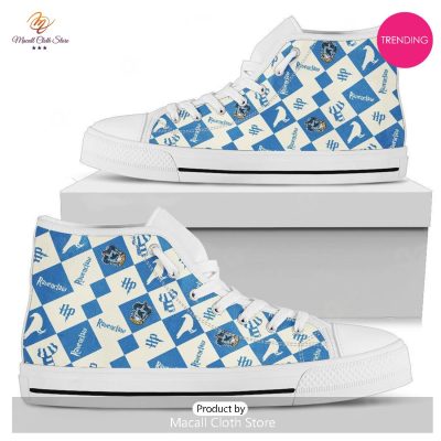 [TRENDING EDITION] Harry Potter Ravenclaw Grid Patterns Air Jordan High Top Sneakers - soulcals
