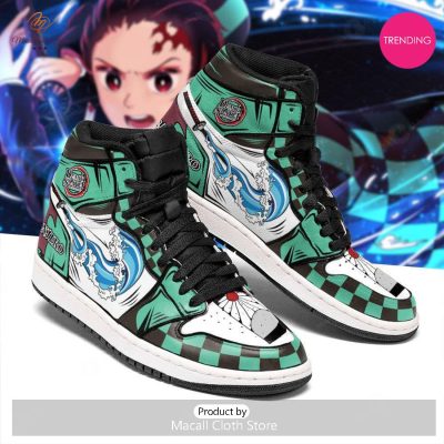 [TRENDING EDITION] Kimetsu No Yaiba Kamado Tanjiro Water Skill Air Jordan High Top Sneaker - soulcals
