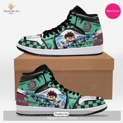 [TRENDING EDITION] Kimetsu No Yaiba Tanjiro Skill Water Breathing Air Jordan High Top Sneaker - soulcals